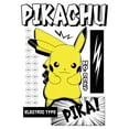 thumbnail image 2 of Men's Pokemon Black and White Electric Type Pikachu Graphic Tee White 2X Large, 2 of 5