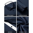 thumbnail image 2 of sogami Men's Wrinkle-Resistant Long Sleeve Button Down Shirt Stretch Casual Shirt, 2 of 6