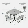 thumbnail image 2 of Best Choice Products 8-Person Circular Outdoor Picnic Table w/ 4 Benches, Umbrella Hole, 2000lb Capacity - Light Gray, 2 of 7