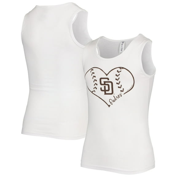 Girls Youth Soft as a Grape White San Diego Padres Team Tank Top