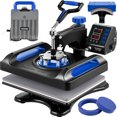 thumbnail image 1 of VEVOR Pro Heat Press Machine, 12 x 15 Inches, Fast Heating, 5 in 1 Combo 360 Swing Away Digital Sublimation T-Shirt Vinyl Transfer Printer with Anti-Scald Surface, Hat, Mug, Plate, ETL Listed, Blue, 1 of 9