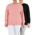 thumbnail image 4 of Terra & Sky Women's Plus Size Fleece Sweatshirt, 2-Pack, 4 of 14