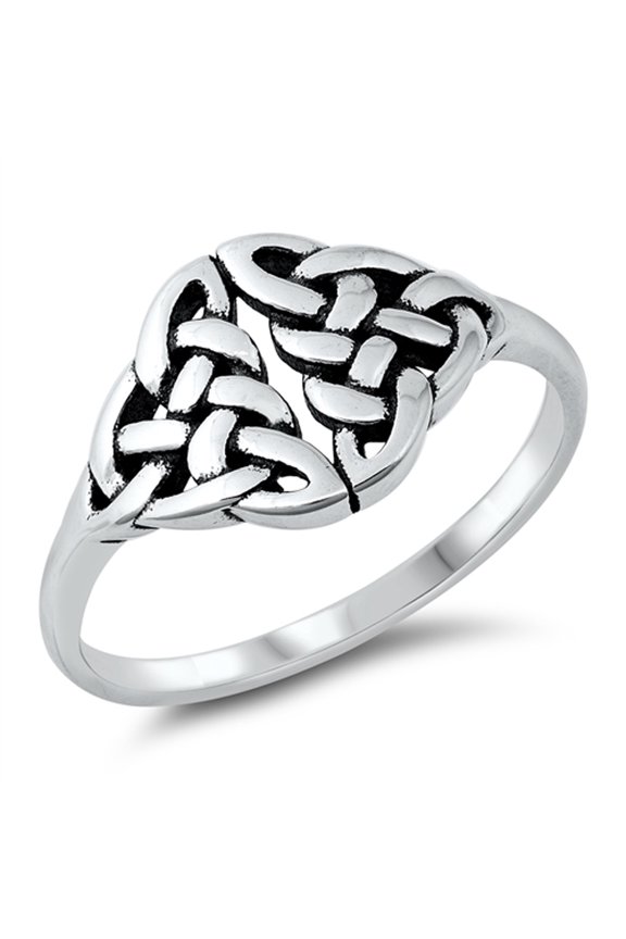 Double Celtic Trinity Ring Ring .925 Sterling Silver Band Jewelry Female Male Unisex Size 4