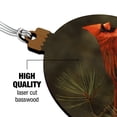 thumbnail image 3 of Northern Cardinal Red Pine Perch Wood Christmas Tree Holiday Ornament, 3 of 7