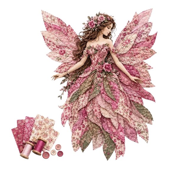 Wegodal Fairy Patchwork DIY, Fun Flower Fairies Patchwork Sewing Kit | Flower Fairies Making Kit, Patchwork Set with Fabric , Create Winged Elf, DIY Project for Beginners