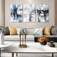 thumbnail image 2 of White and Blue Abstract Canvas Wall Art for Bathroom Living Room Bedroom Home Office Modern d Grey Abstract Picture Prints Size 12" x 16" x 3 Pieces, 2 of 7