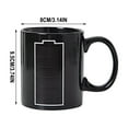thumbnail image 2 of Battery Meter Heat Changing Ceramic Mug - Magic Color-Change Coffee/Tea Cup, Heat-Sensitive Temperature-Reactive Mug, Creative Gift for Mom Dad Men Women, Office Home Drinkware, 3.74*3.14in, Black, 2 of 7