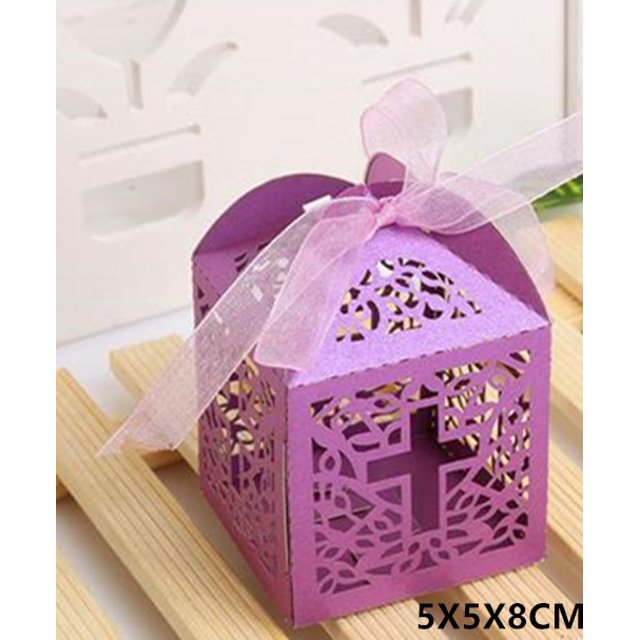 Caja de dragado de dulces para Baby Shower Crossing, para bautismo, niño, niña, cumpleaños, primera comunión, bautizo, Decoración de mesa de boda, 50 Uds.