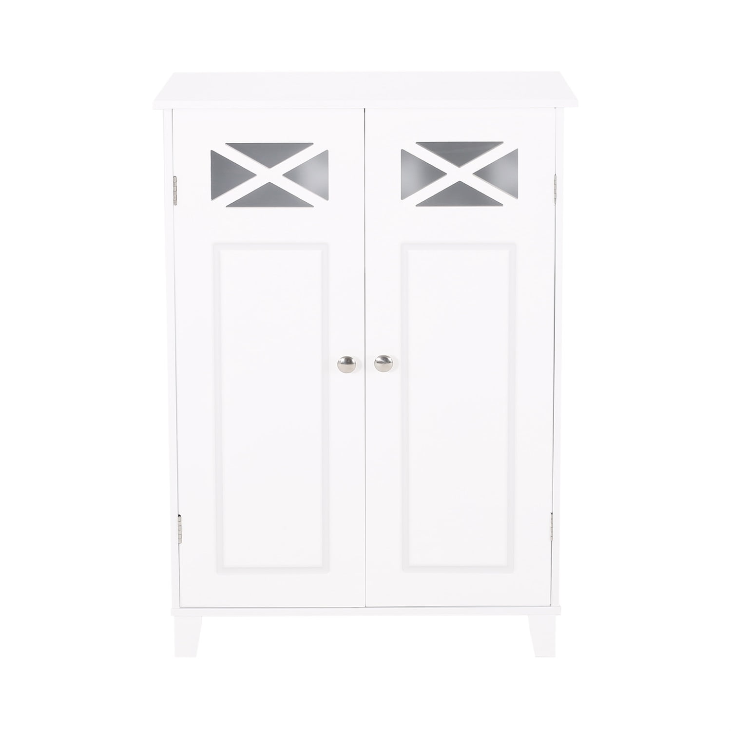 Kadyn MDF Bathroom Storage Cabinet, Floor Storage Cabinet with Double Door, Accent Storage Cabinet for Kitchen, White