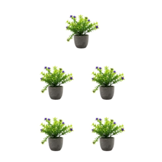 Decodeary Green Eco-friendly Artificial Money Tree In Pot Long-lasting Durability Realistic Appearance purple babysbreath 5Set