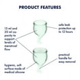 thumbnail image 3 of Satisfyer Feel Secure Menstrual Cup - Reusable Period Cup with Removal Stem - Soft, Flexible Body-Safe Silicone, Easy Insertion & Removal - Includes 2 Cup Sizes for All Flows (Light Green), 3 of 7