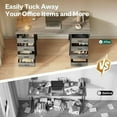 thumbnail image 3 of 47 Inch Computer Desk with 8 Fabric Drawers, Office Desk Work Desk for Home Office, Study, Gaming Desk with Drawers, Large Storage, Grey, 3 of 9