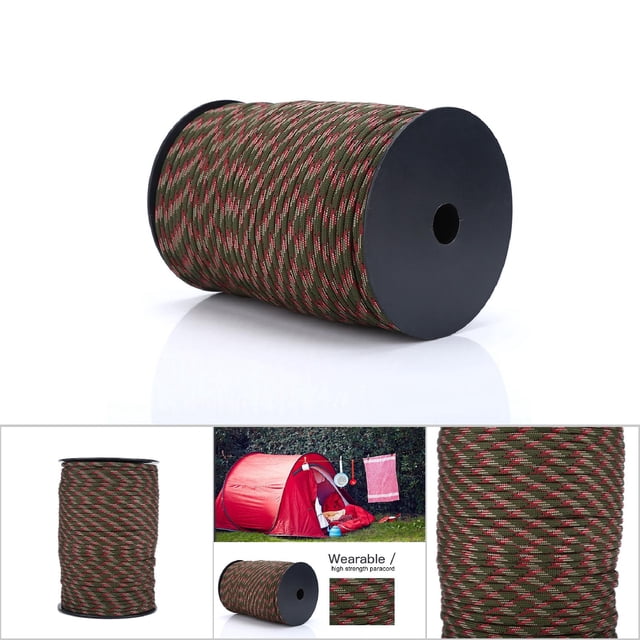 Cordón de paracaídas reflectante de camuflaje forestal 550 con núcleo de 9 hebras y 100 m