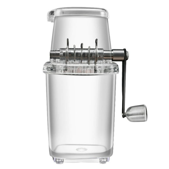 Trituradora de hielo portátil, 1,25 L, manivela Manual, máquina cortadora de hielo afeitado Manual para uso doméstico, exterior, Camping, transparente