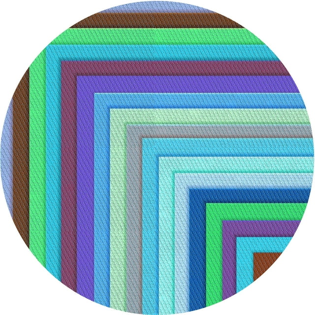 Ahgly Company Machine Washable Indoor Round Transitional Very Peri Purple Area Rugs, 3' Round
