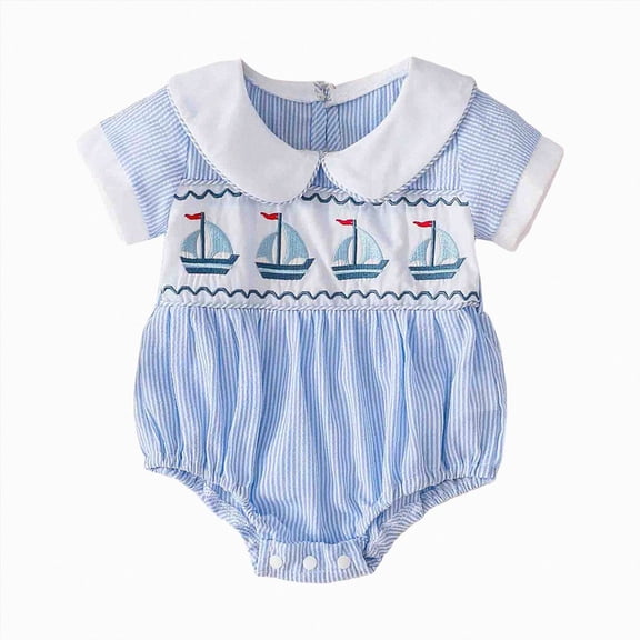 Sopiago Baby Girl Clothes Toddler Girl Summer Outfit Infant Romper Ruffle Sleeveless Tank Top Jumpsuit Baby Outfits Girl Light Blue,9-12 Months