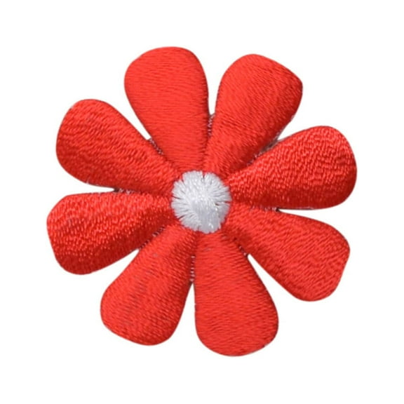Medium Red Daisy - Flowers - Iron on Applique/Embroidered Patch
