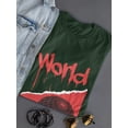 thumbnail image 3 of Abstract Red World Rave Style T-Shirt Women -Image by Shutterstock, Female Large, 3 of 4