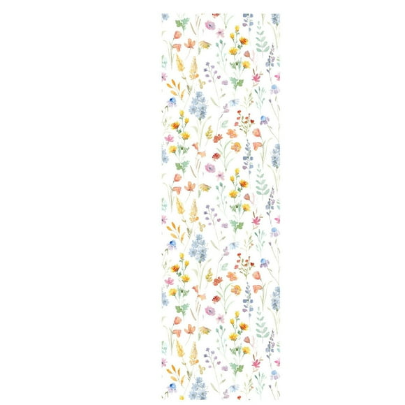 Binwennn Kid Stickers Girls Children's Watercolor Wild Flowers With Wallpaper Colorful Hand Painted Decorative Wallpaper Self 45X200CM