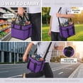 thumbnail image 5 of 4 Cup Drink Carrier with Adjustable Divider Insulated Drink Caddy Portable Water Bottle Bag Reusable Drink Holder for Car Delivery Picnic Travel, 5 of 10