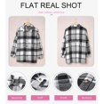 thumbnail image 4 of ORUYROP Womens Long Sleeve Plaid Shirts Flannel Lapel Button Down Shacket Jacket Coats, 4 of 6