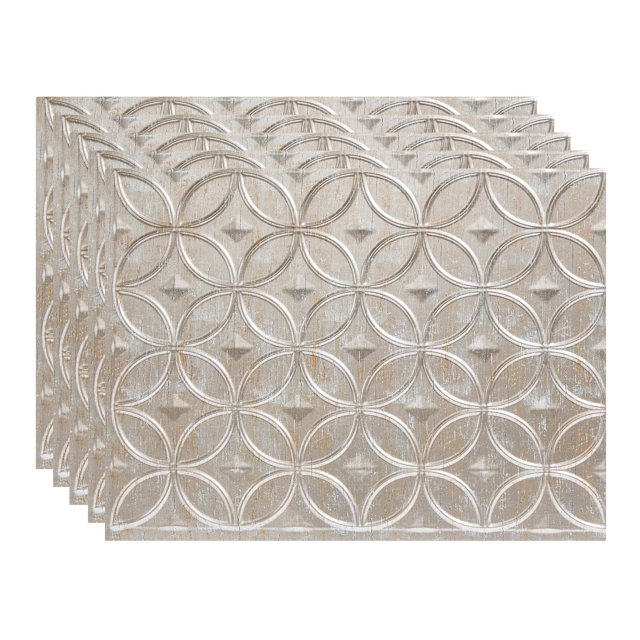 FASÄDE Rings Decorative Vinyl 18in x 24in Backsplash Panel in Vintage Metal (5 Pack)