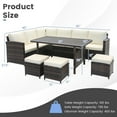 thumbnail image 2 of Gymax 7PCS Wicker Patio Conversation Furniture Set Sectional Sofa Set w/ White Cushions, 2 of 6