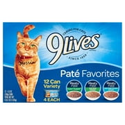 9Lives Pat Favorites Variety Pack Wet Cat Food,  5.5-Ounce Cans, 12-Count