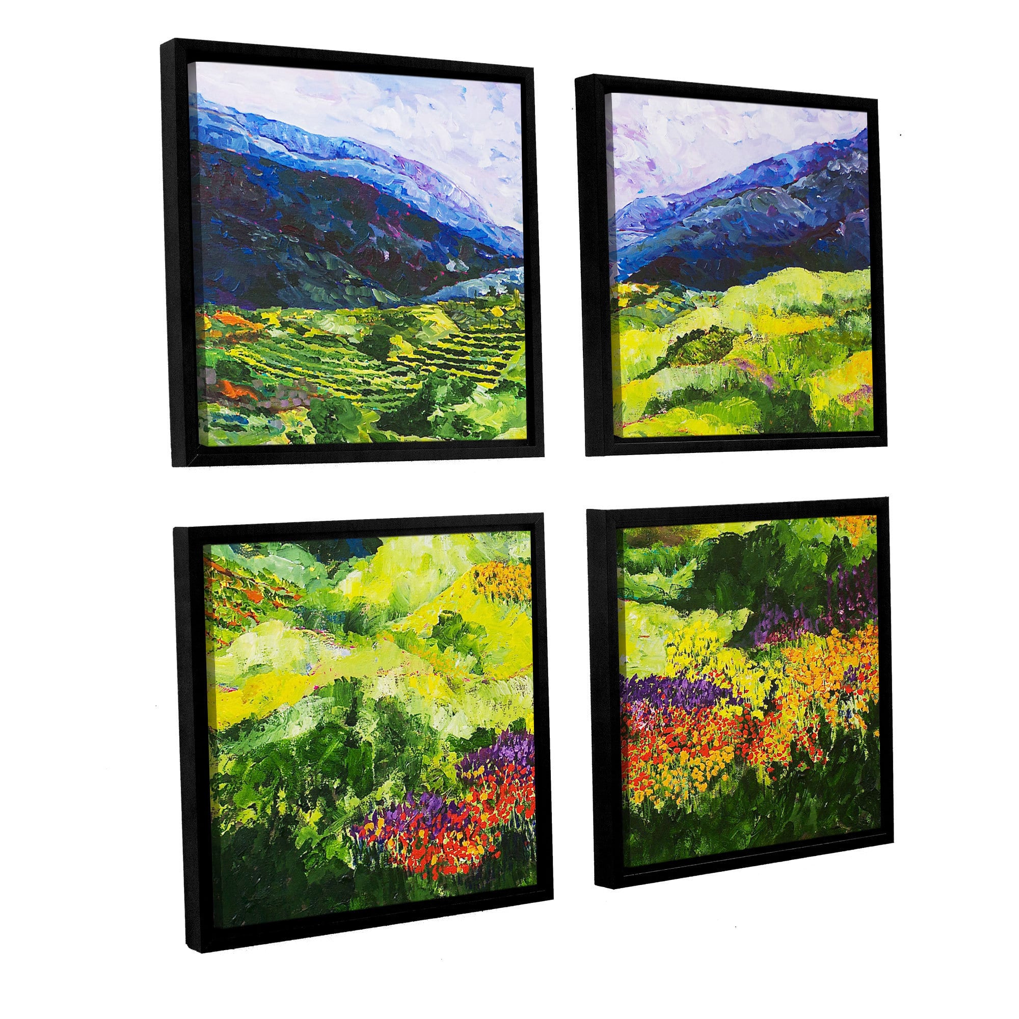 ArtWall Allan Friedlander "Soft Grass" 4-Piece Floater-framed Canvas Square Set