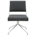 thumbnail image 2 of SAFAVIEH Couture Emmeline Leather Mid Back Swivel Office Chair, Slate Grey/Silver, 2 of 7