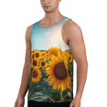 thumbnail image 2 of Logiee Sunlit Sunflower Field Print Men's Workout Tank Top,Quick Dry Workout Tank Top,Gym Muscle Tee,Fitness Bodybuilding Sleeveless T Shirt-4X-Large, 2 of 7