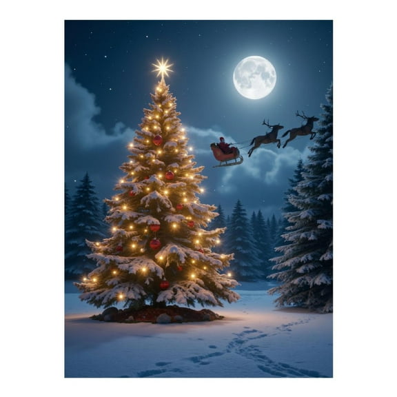Diamond Art Kits for Adults - 5d Christmas Night Sleigh Full Moon Diamond Painting for Adults, Diamond Art for Adults Beginners, Diamond Painting Kits for Adults for Home Wall Decor