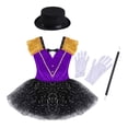 thumbnail image 3 of TiaoBug Kids Girls Circus Costume Sequins Leotard Dress Halloween Party Dress Up Purple 16, 3 of 7