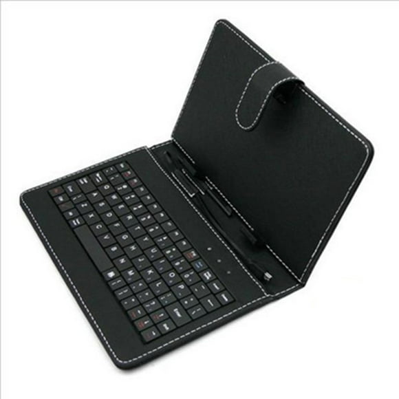 Newly Upgraded Version 10.1 Inch Imitation Leather Case Cover Usb Keyboard For Android Windows Tablet Black