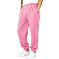 thumbnail image 2 of Yuncity Boys Joggers Fall Casual Comfortable Sweatpants Elastic Waist Tapered Leg Long Athletic Pants Size Pink, 2 of 5