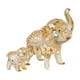 thumbnail image 2 of Crystal Elephant Figurines 2 Pack - Glass Elephant Ornament Set Clear Gold Multicolor, Handmade Desktop Decor, Living Room Shelf Accent Collectible Gift, 2 of 6