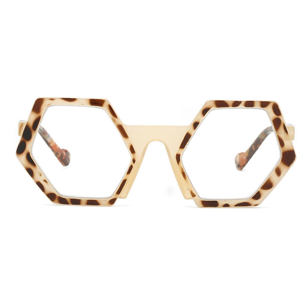 4 Pairs of Polygon Blue Light Blocking Reading Glasses 1.50 Oversized Brown Tortoiseshell Presbyopic Glasses Stylish Candy Color Spring Hinge Readers +1.50