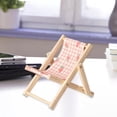 thumbnail image 4 of Soporte de madera plegable perfke Casa de muñecas Escritorio en miniatura Adorno ajustable Silla de playa Fresa, 4 of 7