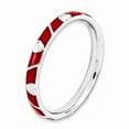 thumbnail image 3 of 925 Sterling Silver Stackable Expressions Red Enamel Heart Ring Size: 7; for Adults and Teens; for Women and Men, 3 of 5