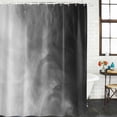 thumbnail image 2 of Black Grey Ombre Bathroom Shower Curtains with Hooks, Coastal Beach Modern Abstract Waterproof Fabric Washable Shower Curtain for Home Hotel Bathtub Decor 60x72 Inch, 2 of 9