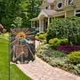 thumbnail image 2 of Yayeee Garden Flag 12" x 18" Double Sided Outdoor Yard Lawn Holiday Decorations, Colorful Skeleton Sun, 2 of 6