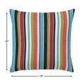 thumbnail image 2 of Casual Cushion Outdoor Throw Pillow, Striped Sunbrella Fade-Resistant for Patio Furniture, Adirondacks & Porch Swings, 15"W x 15"L, 6" thick, Reversible, Carousel Confetti, 2 of 5