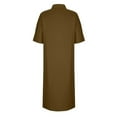 thumbnail image 4 of Taylonsss Women's Short Sleeve Button Lapel Down Shirt Dress Casual Loose Fit Tunic Shirts Long Beach Coverup Dress, 4 of 5