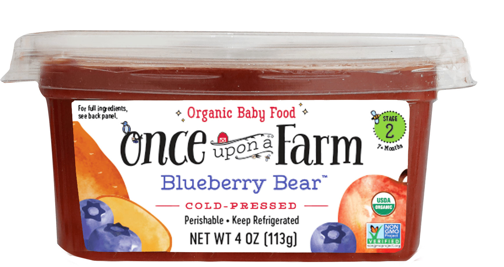 Once Upon a Farm Stage 2 Organic Blueberry Bear Baby Food, 4 Oz.