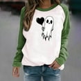 thumbnail image 2 of nerohusy Fall Halloween Sweatshirts for Women Crewneck Long Raglan Sleeve Sweatshirt Relaxed Spooky Heart Print Pullover Tops 2025 Green,S, 2 of 7