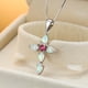 thumbnail image 4 of Collar para mujer, joyería para mujer, collar unisex con colgante, cadena de clavícula de verano para mujer, joyería de ópalo con diamantes de imitación, collar de moda, 4 of 4