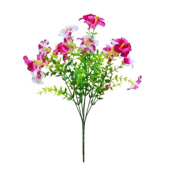 SUYOLL 7 Fork Artificial Flowers Multi Tone Faux Flower Bouquet Weather Resistant Non Fading Floral Decor For Indoor Balcony Living Room Daily Home Ornament