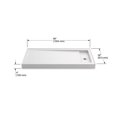 thumbnail image 6 of Kohler  60 x 32 in. Bellwether Single-Threshold Shower Base with Right Center Drain - Biscuit, 6 of 7