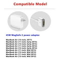 thumbnail image 2 of 45W Adapter Compatible with Mac Book Air Charger Magnetic Mag2 T-Tip AC Power Adapter for A1436 A1466 A1465 for MacBook Air 11-inch/13-inch 2012 2013 2014 2015 2016 2017 Laptop Charger, 2 of 3