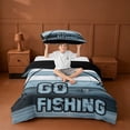 thumbnail image 2 of meiyoeat Go Fishing Stripe Twin Duvet Cover For Kids,Blue Wood Fishing Twin Bedding For Boys,Black Reversible,2pcs(No Comforter), 2 of 6